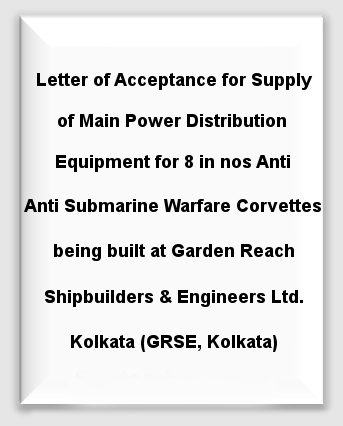 Disclosure-Under-Regulation30-Letter-Acceptance-Supply-Main-Power-Distribution-Equipment