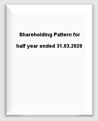 Shareholding Pattern for half year ended 31.03.2020